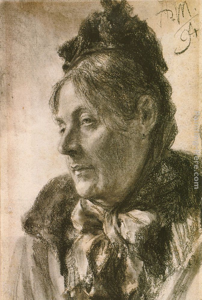 The Head of a Woman painting - Adolph von Menzel The Head of a Woman art painting